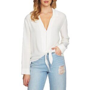 1.STATE Tie-Front Shirt In Antique white